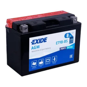 Акумулятор EXIDE 6CT-8 (1) 110A (ET9B-BS​) AGM