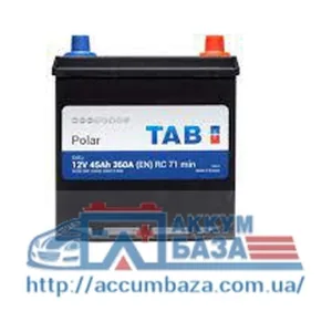 Акумулятор TAB 6СТ-45 (0) 360А Polar ASIA (тонк. кл) (B19)