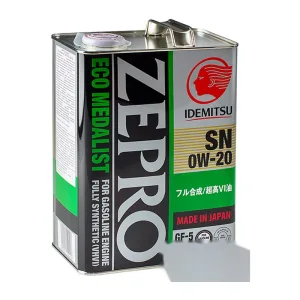 Моторна олива Idemitsu Zepro Eco Medalist 0w20 4л.