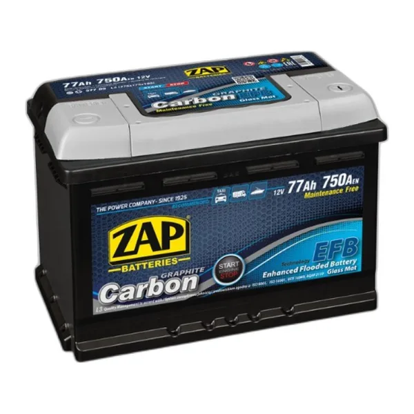 Аккумулятор ZAP 6СТ-77 (0) 750A Carbon EFB