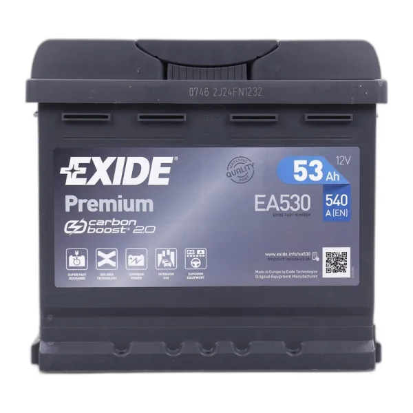 Акумулятор EXIDE 6СТ-53 (0) 530А Premium