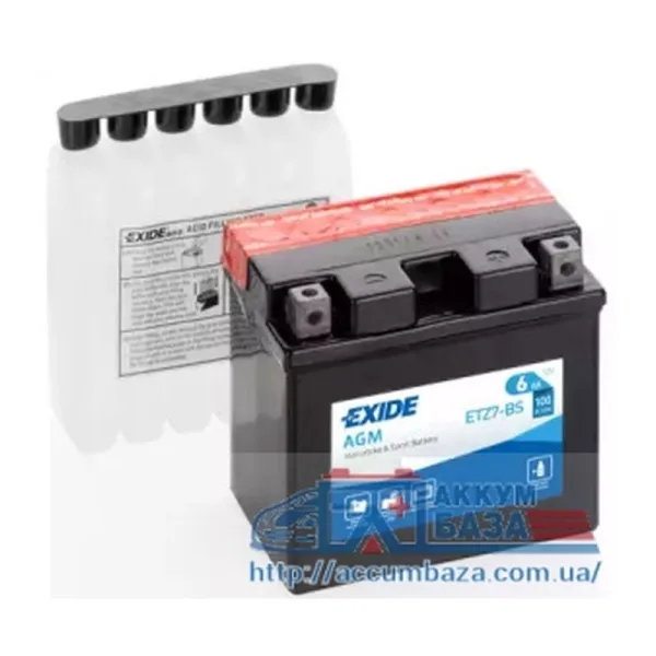 Акумулятор EXIDE 6CT-6 (0) 100A (ETZ7-BS) AGM МОТО