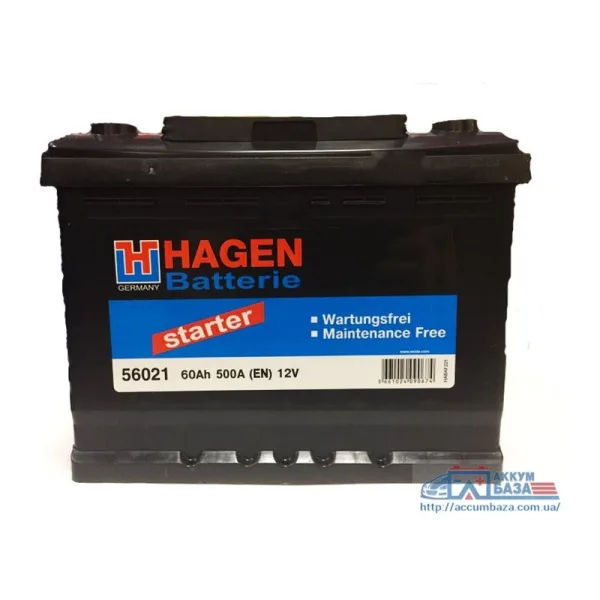 Акумулятор HAGEN 6СТ-60 (0) 500A