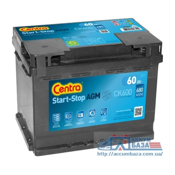 Акумулятор CENTRA START-STOP AGM 6ст-60 АзЕ