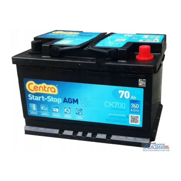 Акумулятор CENTRA START-STOP AGM 6ст-70 АзЕ