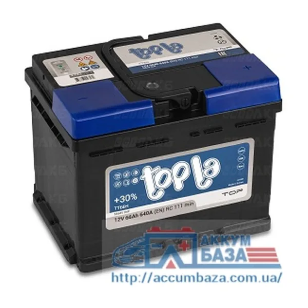Акумулятор TOPLA 6СТ-66 (0) 640А TOP