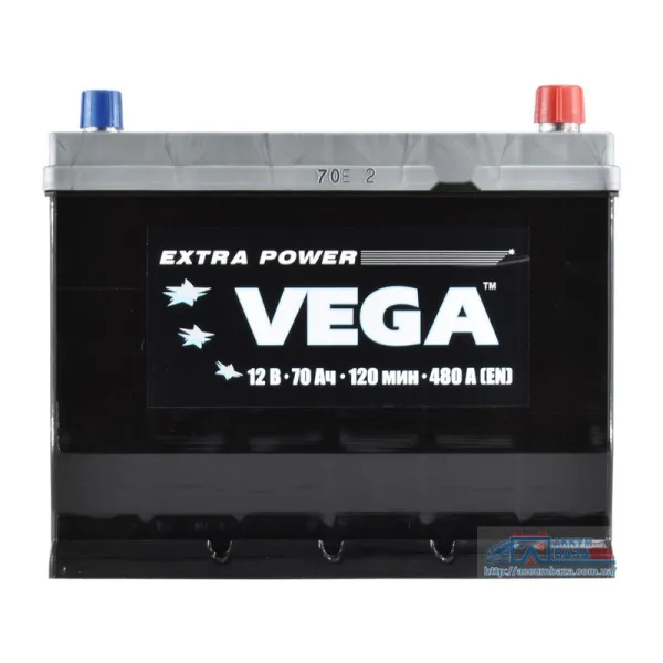 Аккумулятор VEGA 6СТ-70 (0) 480A ASIA