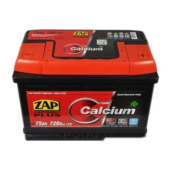 Акумулятор ZAP 6СТ-75 (0) 720A Plus