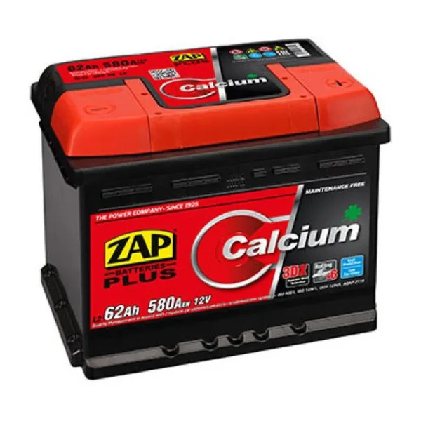 Акумулятор ZAP 6СТ-62 (0) 580A Plus