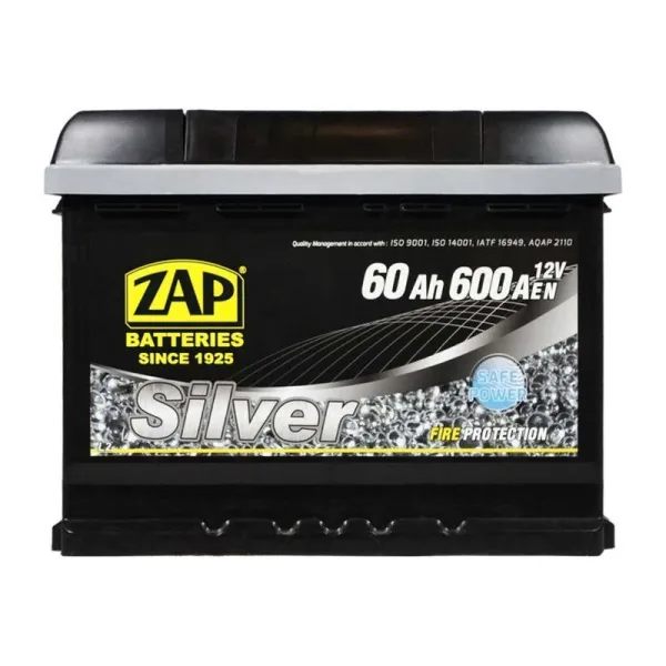 Акумулятор ZAP 6СТ-60 (0) 600A Silver