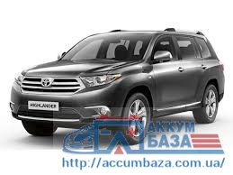 Подбор аккумулятора на Toyota Highlander (Тойота Хайлендер)