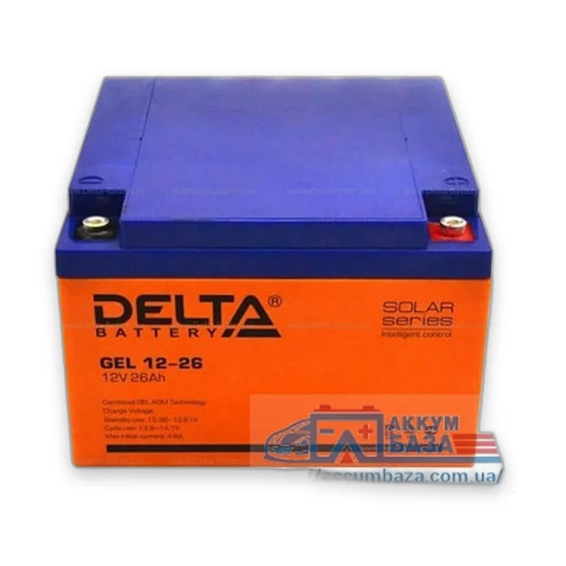 Аккумулятор DELTA 12-26 Ah (166х175х125) GEL