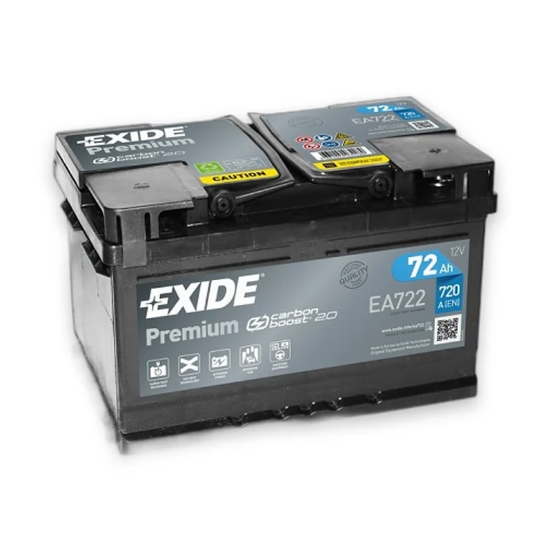 Акумулятор EXIDE 6СТ-72 (0) 720А Premium (EA722) (h=175)