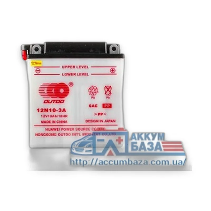 Акумулятор OUTDO 12V 10Ah/10HR (12N10-3A) сухозаряджена