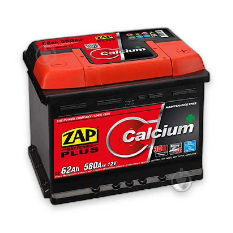 Акумулятор ZAP 6СТ-62 (0) 580A Plus (h=175)